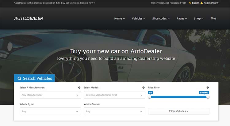 AutoDealer Car Dealer WordPress Themes