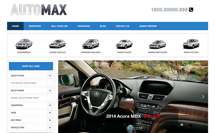 AutoMax Car Dealer WordPress Themes