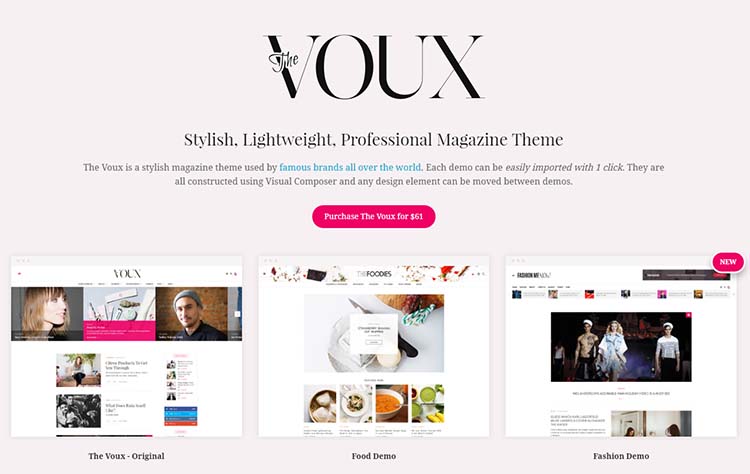 The Voux Feminine WordPress Themes