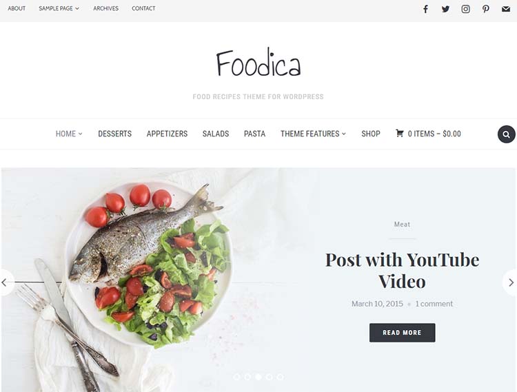 WordPress Food Themes Foodica