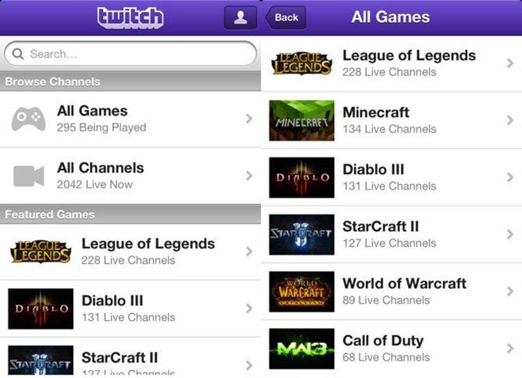 Twitch Phone Apps
